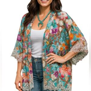 Johnny Was Tia Kimono Nutro Meadow NWT